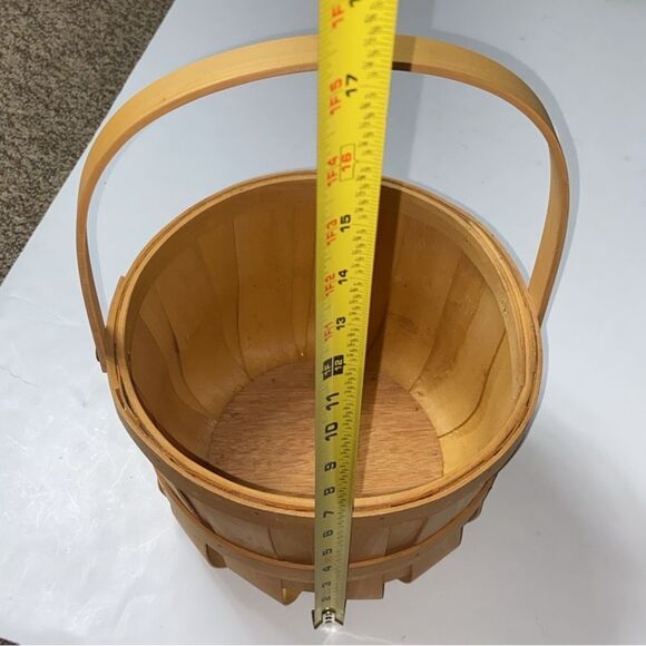 Set 3 Wooden Bamboo Basket With
 Handle - Picture 3 of 16